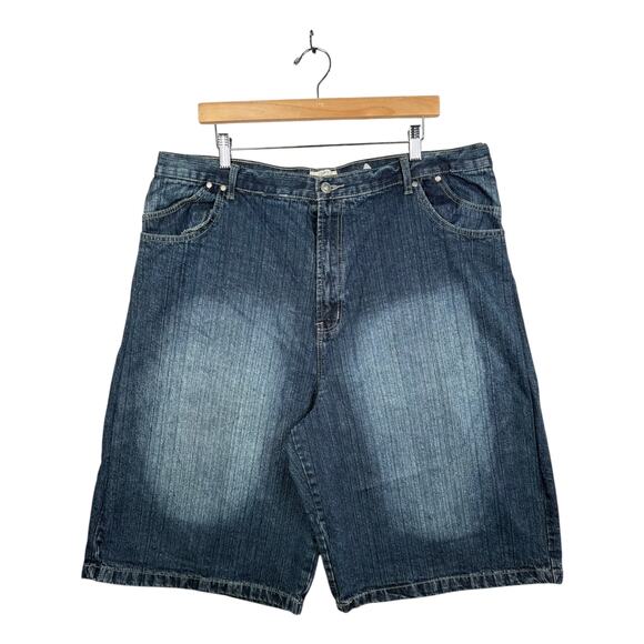 Vintage Stone Washed Straight Leg Bermuda Denim Shorts 40 - Picture 1 of 7